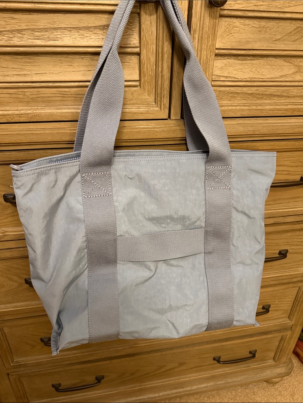 Kipling ERA Slate Blue Canvas Tote with Monkey Keychain - Picture 2 of 12